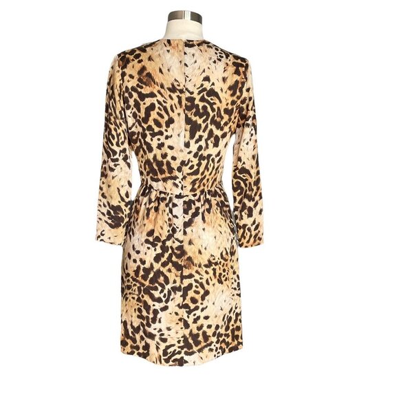 Bill Blass Vintage Silk Leopard Animal Print Dress Cocktail - Picture 4 of 12